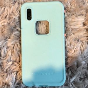 Blue and pink lifeproof case fits iPhone X!